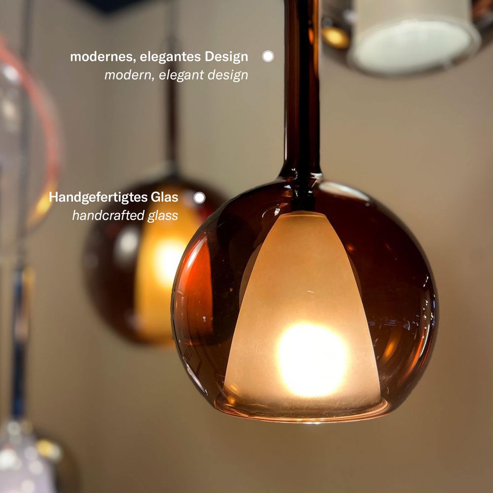 s.luce Belluna glass pendant light 150cm textile cable