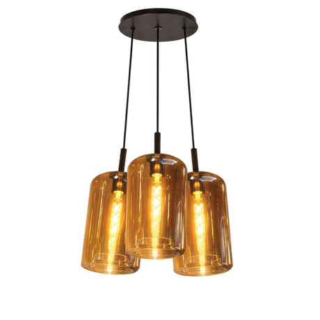 s.luce Cruet Cluster Glas-Pendelleuchte 3-flammig 3x17 mit drei harmonischen Glasleuchten in edlem Design