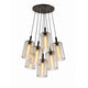 s.luce Cruet Cluster Glas-Pendelleuchte 7-flammig 7x17cm mit eleganten Glasleuchten in Clust-Anordnung.