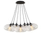 s.luce Cruet Cluster Glas-Pendelleuchte 7-flammig 7x28cm in modernem Design mit sieben Glasleuchten.