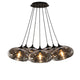 s.luce Cruet Cluster Glas-Pendelleuchte 7-flammig 7x28cm mit stilvollem Glasdesign und warmem Licht.