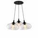 s.luce Cruet Cluster Glas-Pendelleuchte 3-flammig 3x28cm mit drei Glasleuchten in modernem Design.