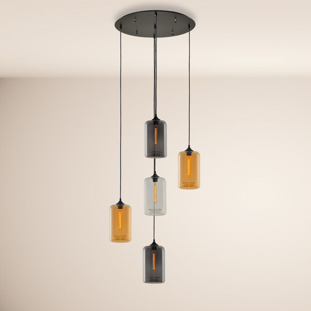 Cruit Multiple Pendant Lamp Glass 3 ou 5-Flame