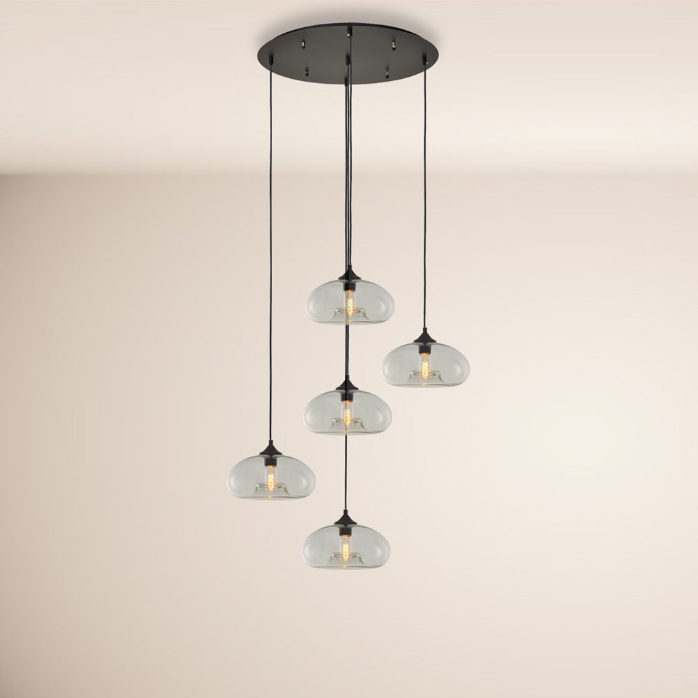 Cruit Multiple Pendant Lamp Glass 3 ou 5-Flame