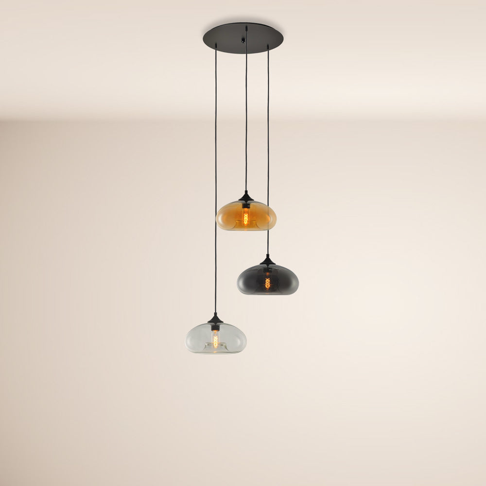 Cruit Multiple Pendant Lamp Glass 3 ou 5-Flame