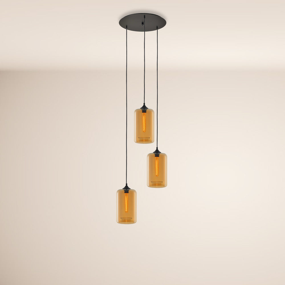 Cruit Multiple Pendant Lamp Glass 3 ou 5-Flame