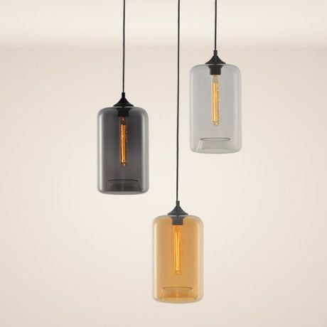 s.luce Cruet flerflammet pendellampe i moderne design med glassaktige lampeskjermer.