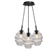 s.luce Echos Cluster Glas-Pendelleuchte 3-flammig 3x25cm mit drei eleganten Glasleuchten in Wellenform.