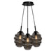 s.luce Echos Cluster Glas-Pendelleuchte 3-flammig 3x25cm in stilvoller Anordnung mit Wellenstruktur