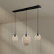 s.luce Echos Esstischlampe 3-flammig 120cm Ø 18/25cm mit modernen Glaslampenschirmen.
