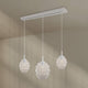 s.luce Echos Esstischlampe 3-flammig 120cm Ø 18/25cm mit mundgeblasenen Glaskörpern in zwei Größen.