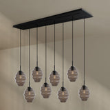 s.luce Echos dining table lamp 8-light 160cm 2-row Ø 18cm