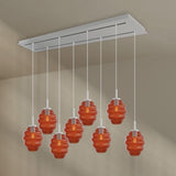 s.luce Echos dining table lamp 8-light 160cm 2-row Ø 18cm