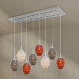 s.luce Echos dining table lamp 8-light 160cm 2-row Ø 18cm