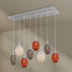 s.luce Echos Esstischlampe 8-flammig 160cm 2-reihig Ø 18cm