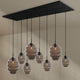 s.luce Echos Esstischlampe 8-flammig 200cm 3-reihig Ø 18/25cm