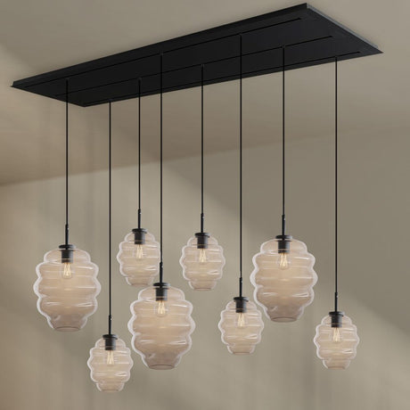 s.luce Echos spisebordslampe 8-lys 200cm 3-rækket Ø 18/25cm