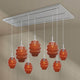 s.luce Echos Esstischlampe 8-flammig 200cm 3-reihig Ø 18/25cm