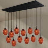 s.luce Echos dining room lamp 12-light 200cm 3-row Ø 18cm
