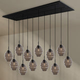s.luce Echos dining room lamp 12-light 200cm 3-row Ø 18cm