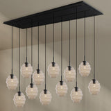 s.luce Echos dining room lamp 12-light 200cm 3-row Ø 18cm