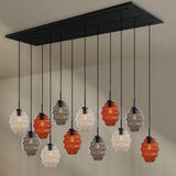 s.luce Echos dining room lamp 12-light 200cm 3-row Ø 18cm