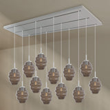 s.luce Echos dining room lamp 12-light 200cm 3-row Ø 18cm