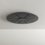 Stylischer Baldachin in Schwarz für 12-flammige s.luce Echos Galerieleuchte, Ø 18/25cm.