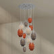 s.luce Echos Galerieleuchte 12-flammig Ø 80cm Baldachin Ø 18/25cm mit bunten Glaskörpern