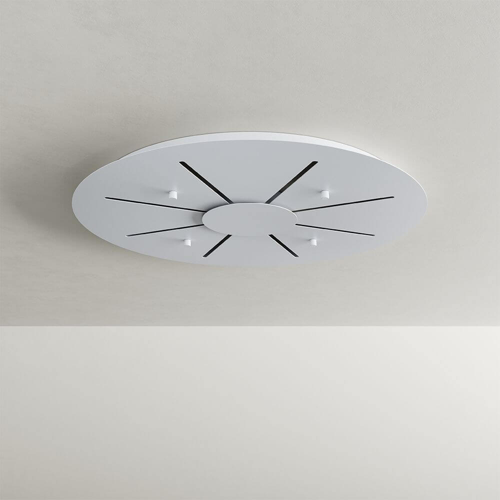 S.luce Echos Baldachin Ø 18cm für die 12-flammige Galerieleuchte, modernes Design in elegantem Weiß.