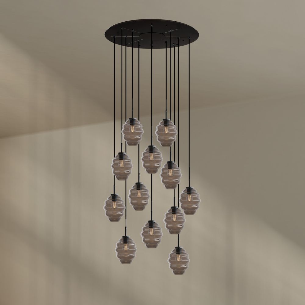 s.luce Echos gallery light 12-flame Ø 80cm canopy Ø 18cm