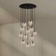 s.luce Echos Galerieleuchte 12-flammig Ø 80cm Baldachin Ø 18cm mit strukturierten Glaskörpern in elegantem Design.