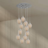 s.luce Echos Pendelleuchte mit 12-glänzenden Glaskörpern, elegantes Design, Ø 80cm, stilvoller Baldachin Ø 18cm