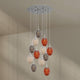 s.luce Echos Galerieleuchte 12-flammig Ø 80cm Baldachin Ø 18cm mit bunten Glaskörpern