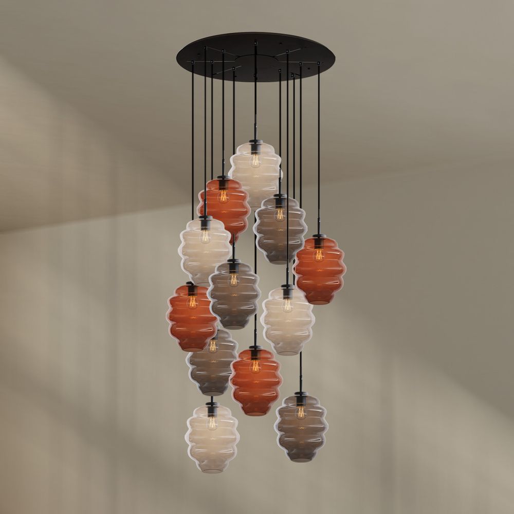 s.luce Echos gallery light 12-flame Ø 80cm canopy Ø 25cm
