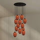 s.luce Echos Galerieleuchte 12-flammig Ø 80cm Baldachin Ø 25cm mit braunen Glaskörpern