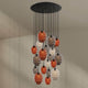 s.luce Echos Galerieleuchte 20-flammig Ø 120cm Baldachin Ø 18/25cm mit bunten Glaskörpern