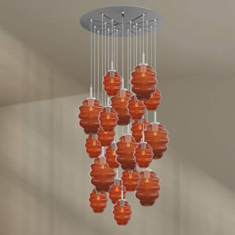 s.luce Echos galleriarmatur med 20 lyskilder Ø 120 cm baldakin Ø 18/25 cm i en moderne atmosfære.