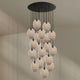 s.luce Echos Galerieleuchte 20-flammig Ø 120cm Baldachin Ø 25cm mit 20 Glaskörpern.