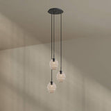 s.luce Echos Galerieleuchte, 3-flammig mit mundgeblasenen Glaskörpern, ideal für kleinere Räume.