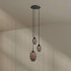 s.luce Echos Galerieleuchte 3-flammig Ø 40cm Baldachin Ø 18/25cm – dreiflammige Hängeleuchte mit mundgeblasenen asymmetrischen Glaskörpern