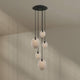 s.luce Echos Galerieleuchte 5-flammig Ø 60cm Baldachin Ø 18/25cm mit eleganten Glaskörpern.