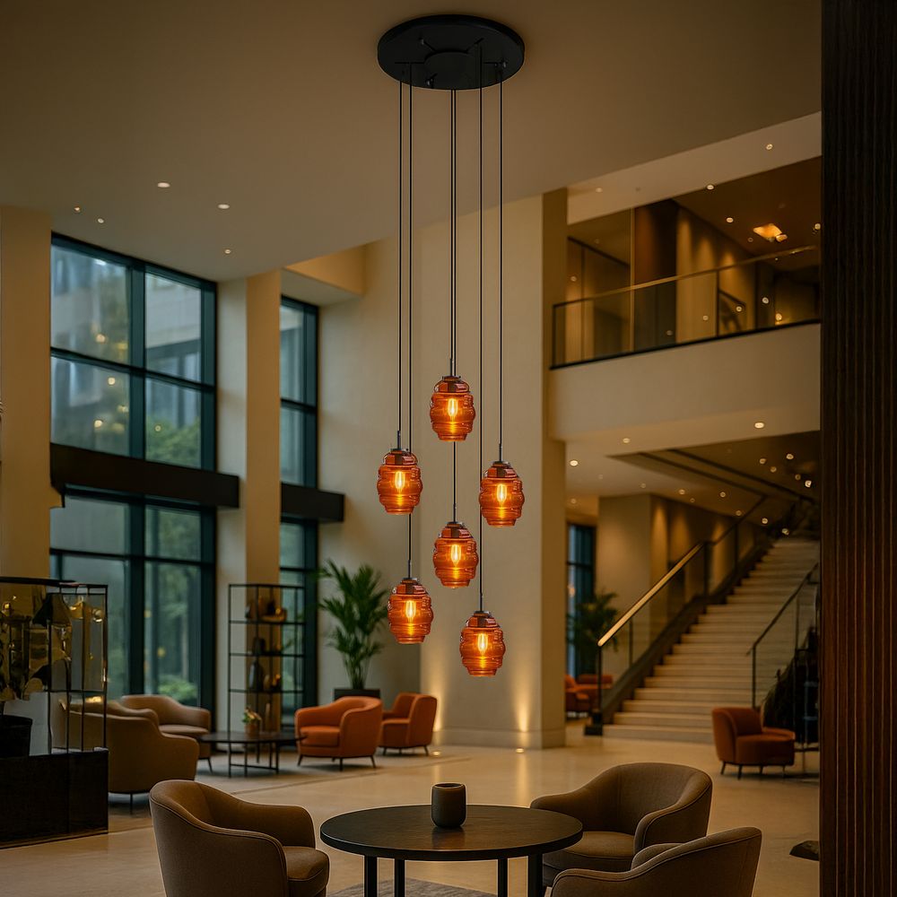 s.luce Echos galería luz 5-llama Ø 60cm dosel Ø 18cm