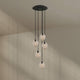 s.luce Echos Galerieleuchte 5-flammig Ø 60cm Baldachin Ø 18cm mit 5 elegantem Pendelleuchten.