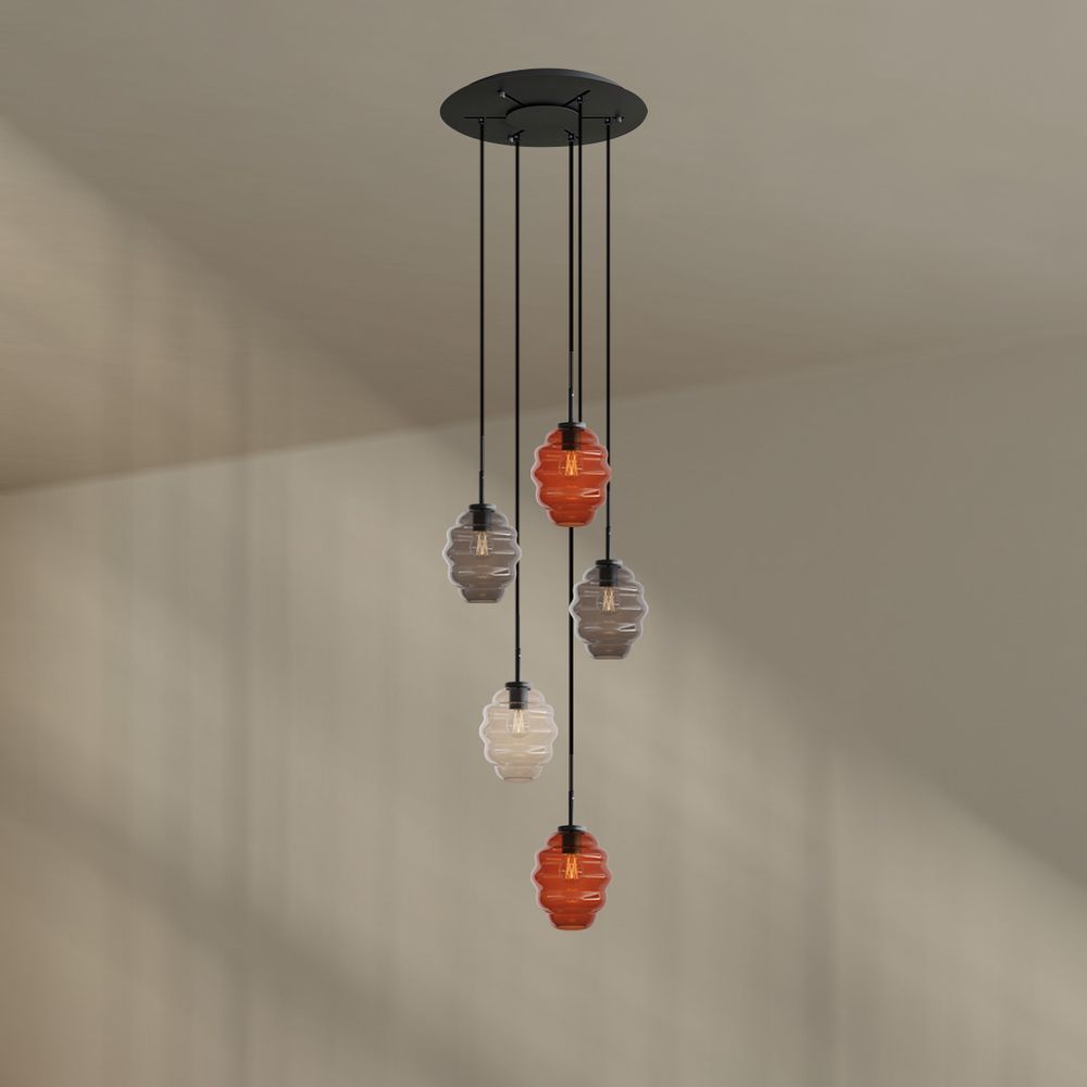 s.luce Echos galería luz 5-llama Ø 60cm dosel Ø 18cm