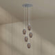 s.luce Echos Galerieleuchte 5-flammig Ø 60cm Baldachin Ø 18cm mit mundgeblasenen Glaskörpern in Braun