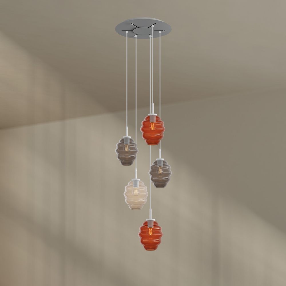s.luce Echos galería luz 5-llama Ø 60cm dosel Ø 18cm