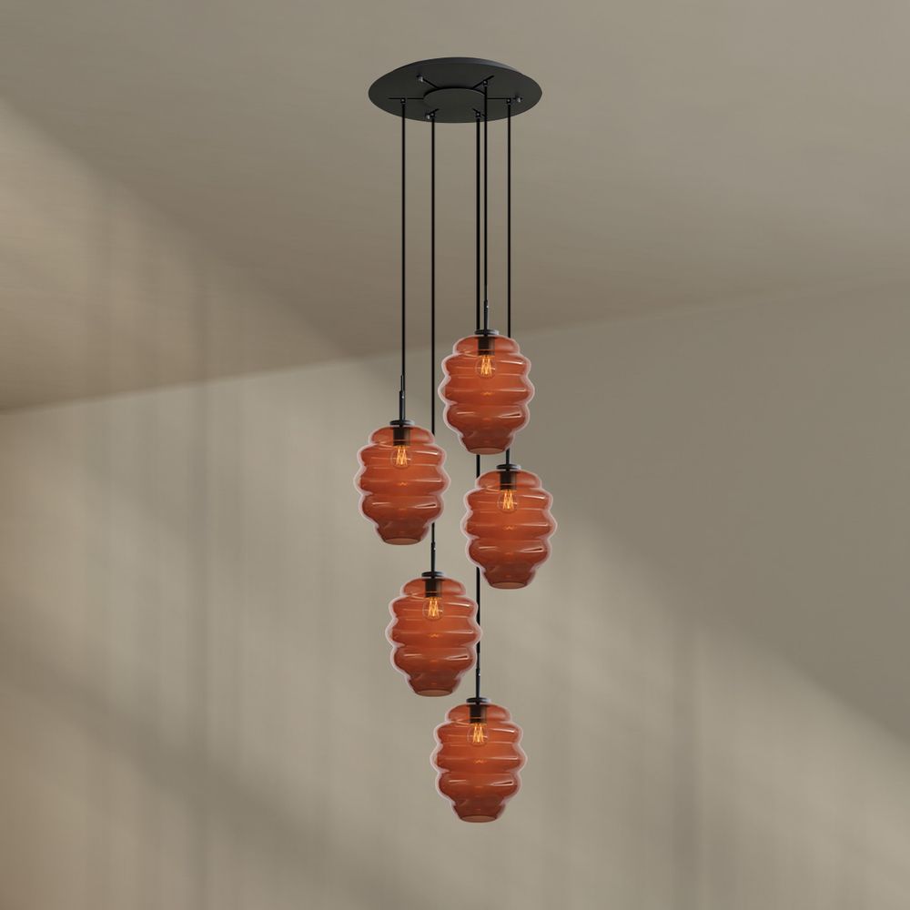 s.luce Echos galería luz 5-llama Ø 60cm dosel Ø 25cm