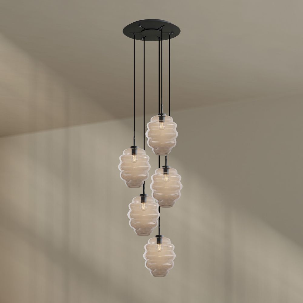 s.luce Echos galería luz 5-llama Ø 60cm dosel Ø 25cm