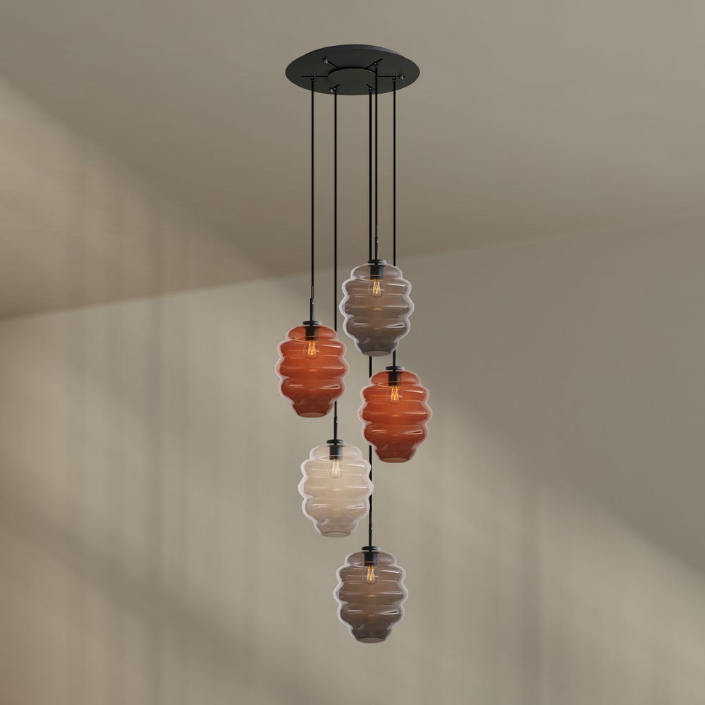 s.luce Echos galería luz 5-llama Ø 60cm dosel Ø 25cm
